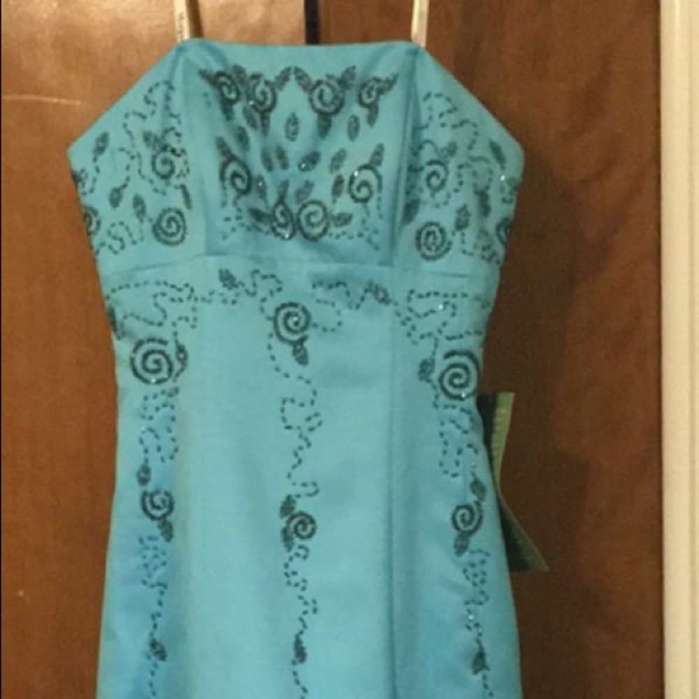 Morgan and Co full length blue prom/formal dress